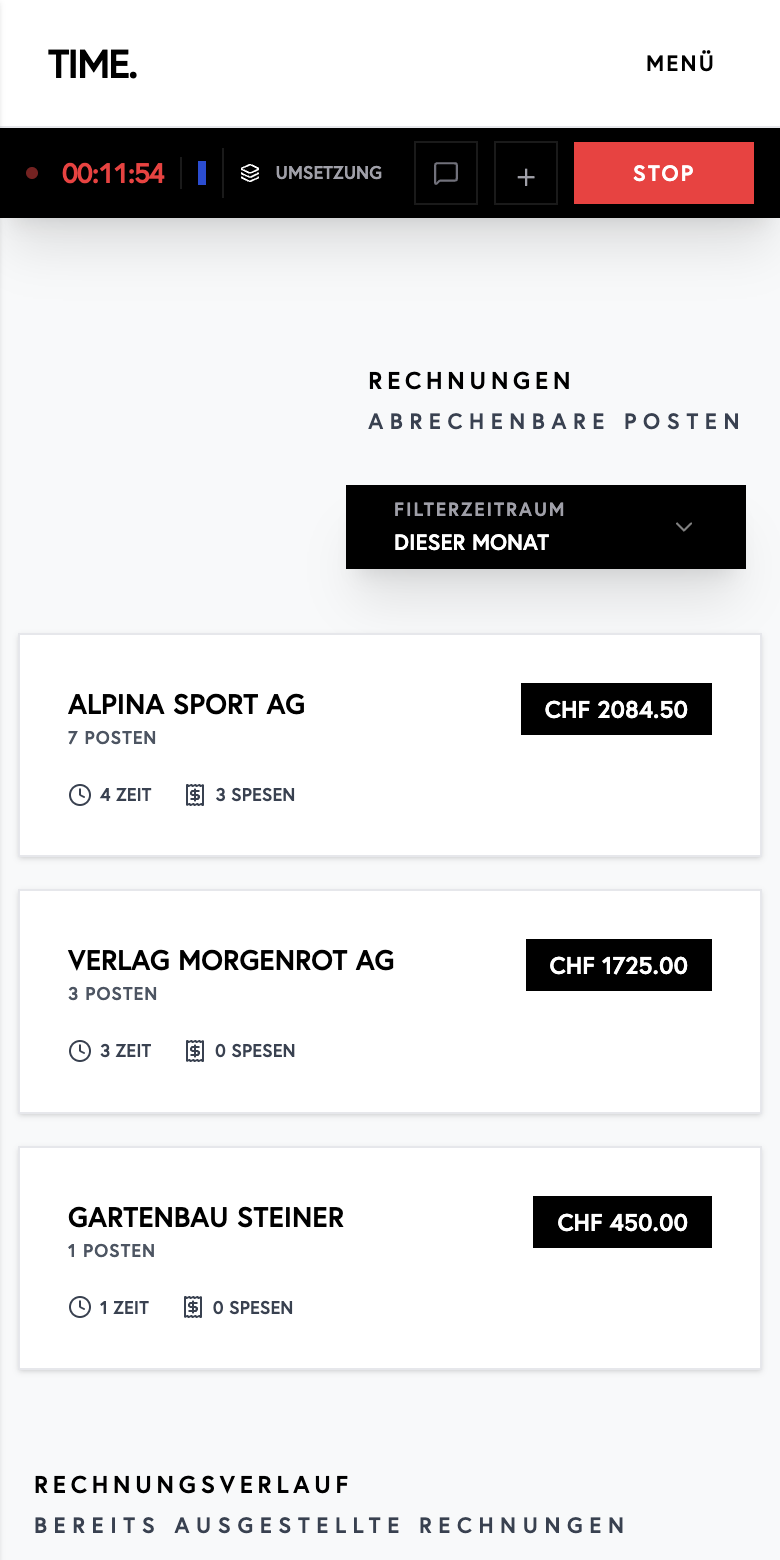 Von der Offerte zur Zahlung.